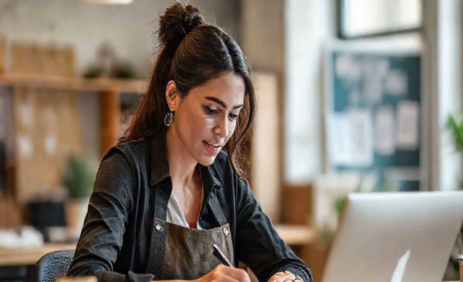 Female business owner conducting workshop